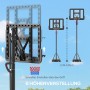 Verstellbarer SPORTNOW Basketballkorb aus Stahl und Kunststoff, mit Höhenverstellung.