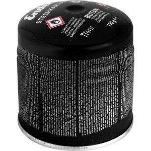 Enders® Gaskartusche 190g für Campingkocher. Schwarz, mit Warnhinweisen.