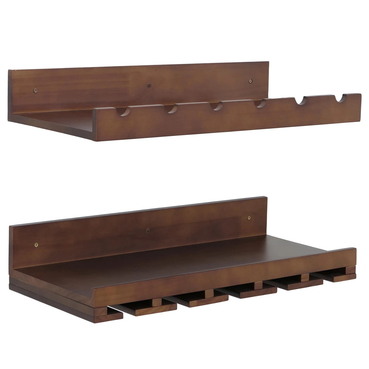 MCW 2er-Set Weinregal P22 Für 6 Flaschen/15 Gläser 61x28cm Braun