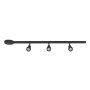 Schwarzes EGLO EASYT Schienensystem mit 3 GU10 Spots, Länge 1020mm.