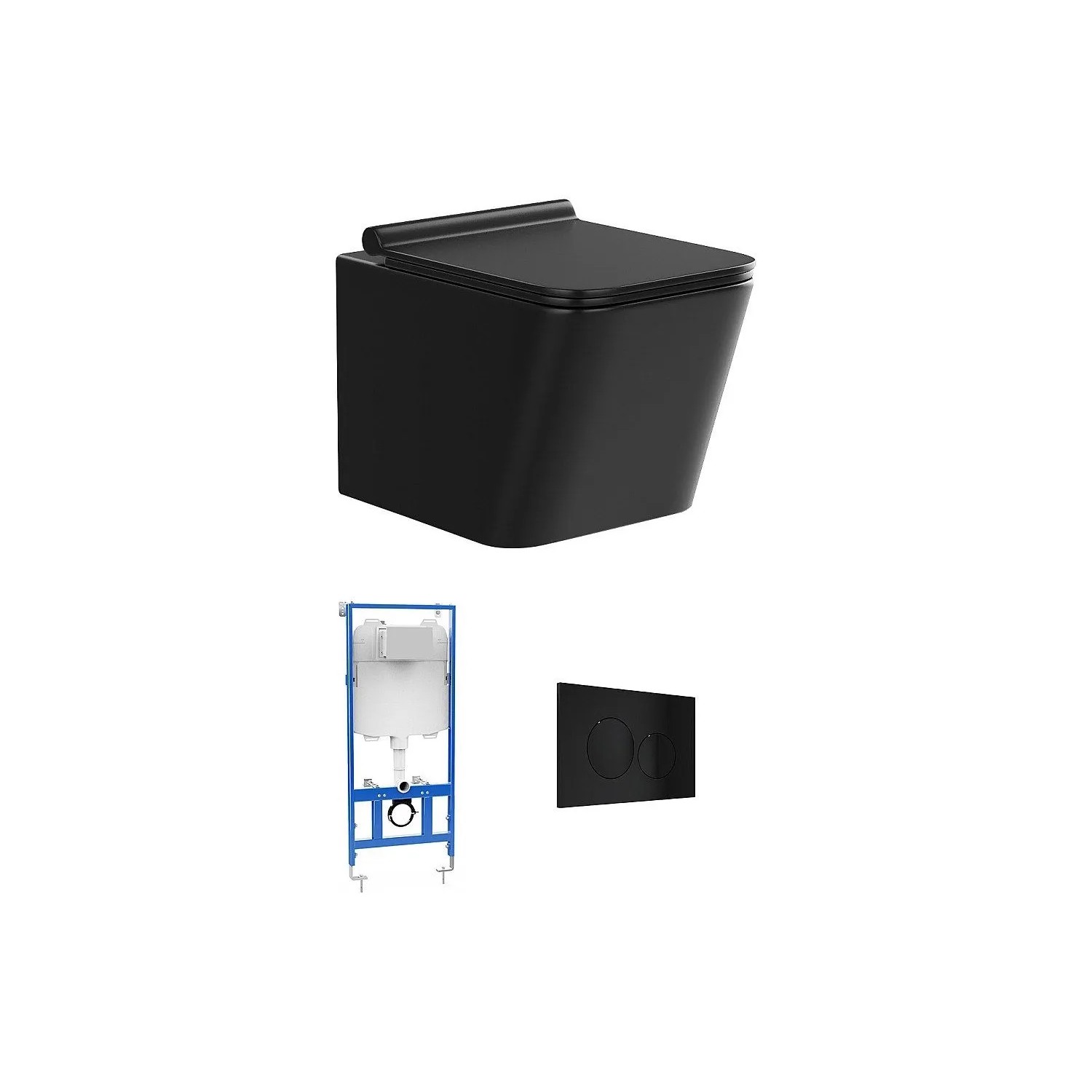 Vente-unique Hänge Wc Clemona Schwarz 35.5 cm