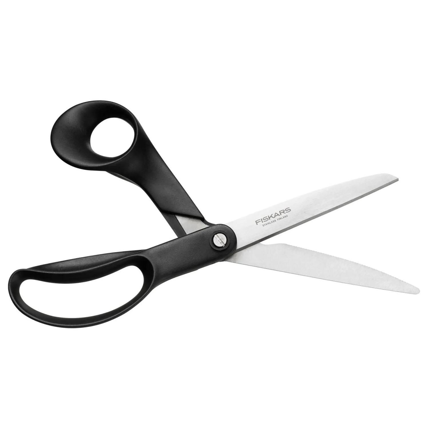 Fiskars Hardware-Schere, 25 cm, mit schwarzen Griffen und Edelstahlklingen.