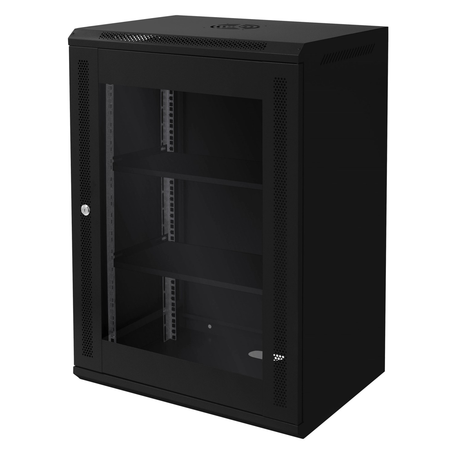 ECD Germany Netzwerkschrank 16HE Serverschrank 19 Zoll Schwarz 60x85cm