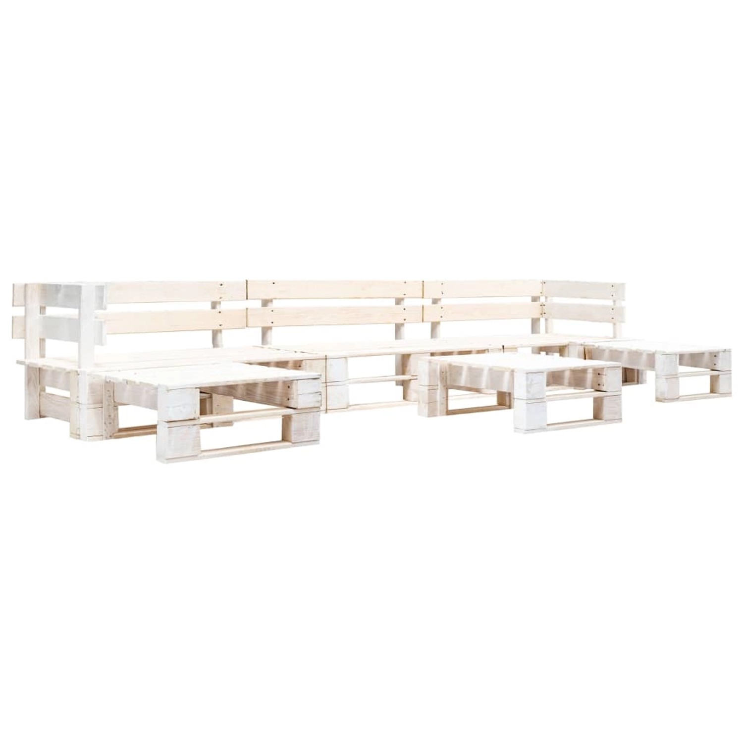 vidaXL 6-Tlg Paletten-Lounge-Set Holz Weiß 277399