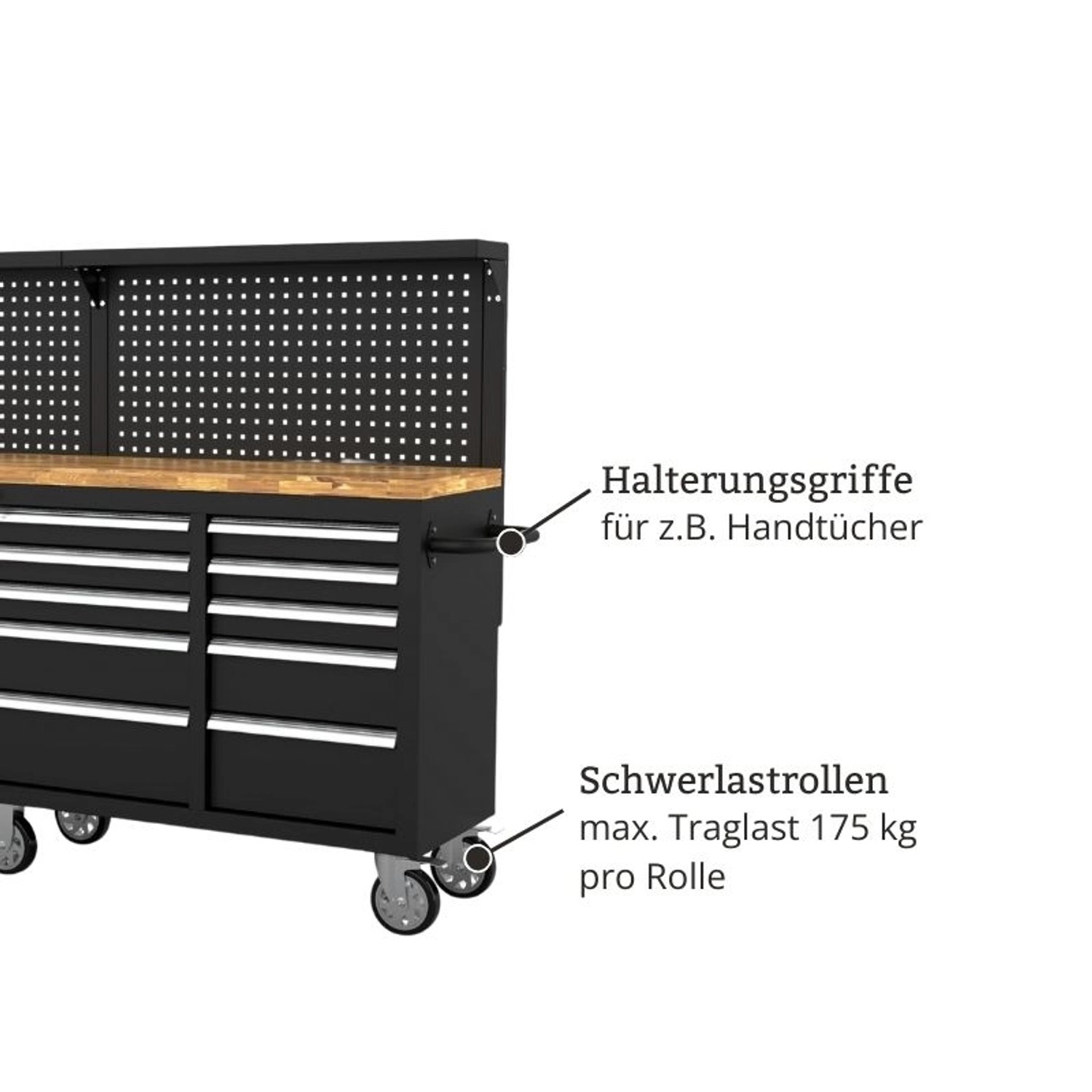 Galaflor Mobile Werkbank mit Lochwand und Arbeitsplatte 214 cm_5