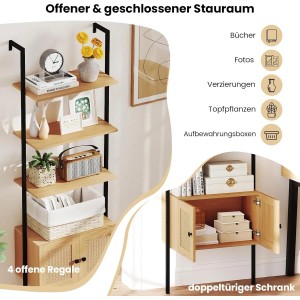 Costway 5-stöckiges Leiterregal Bücherregal 60 x 31 x 184cm Natur