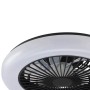 Schwarze LED-Deckenleuchte Montero mit Ventilator, Ø 42 cm. Moderne Deckenlampe mit Lüfter.