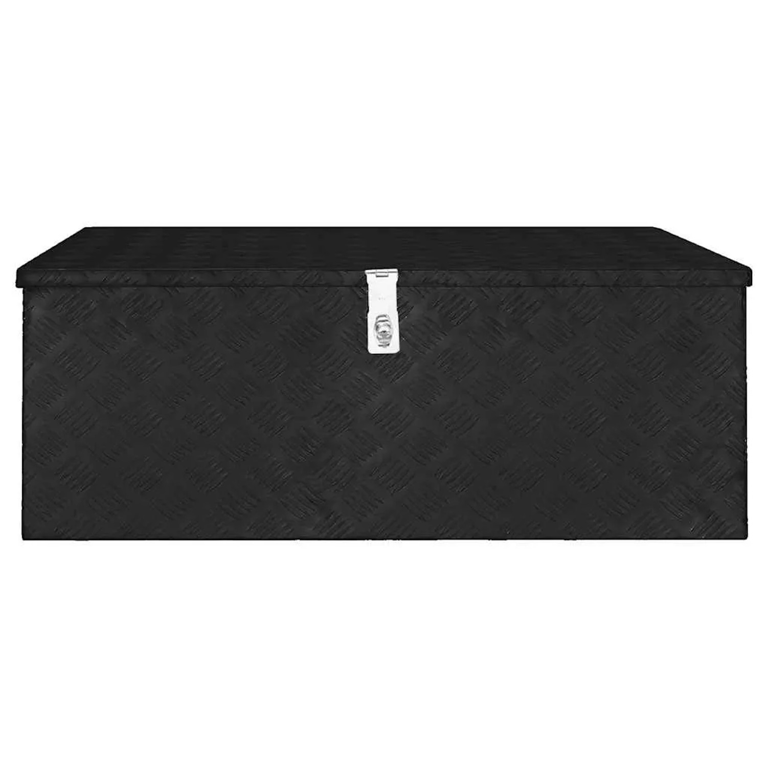 DELUKE Aluminiumbox Mit Deckel Abschließbar Alubox Deichselbox Alu Anhängerbox Werkzeugkiste Transportbox Metallkiste 100x55x37cm Schwarz_3