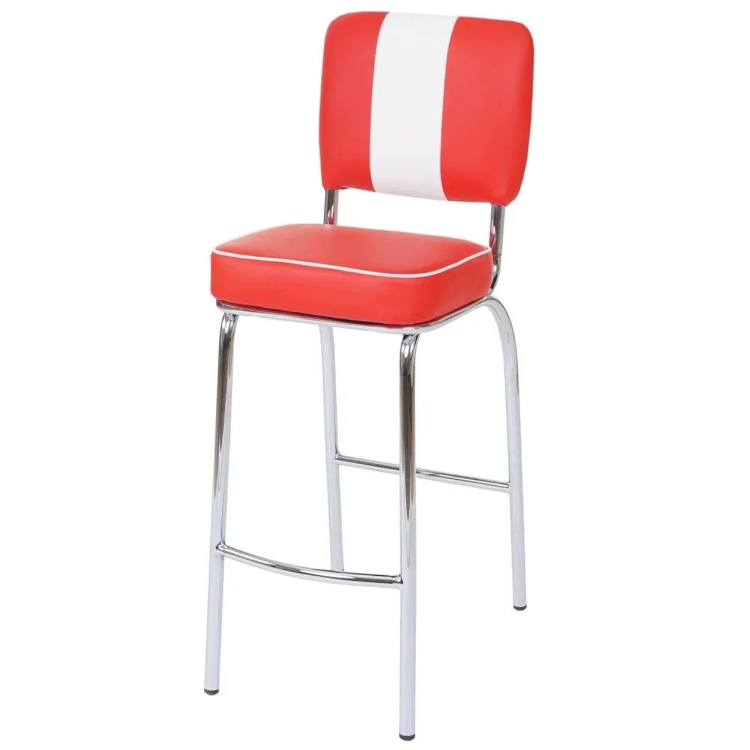 MCW Barhocker Akita 2er-Set Rot-Weiß
