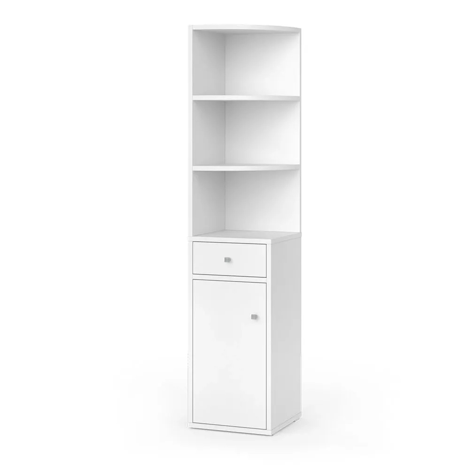 Vicco Eckregal Larry Weiß 30 x 136 mit Tür und Schublade Art Nr 49518