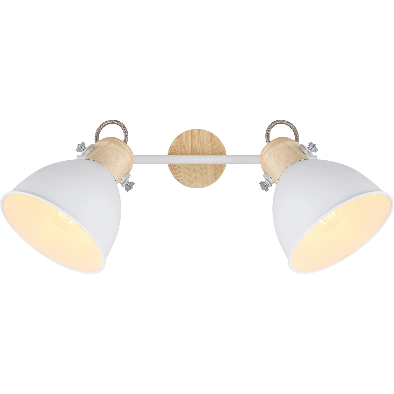 Globo Spot 2er Wiho, weißer Deckenstrahler mit Holzoptik für den Innenbereich.