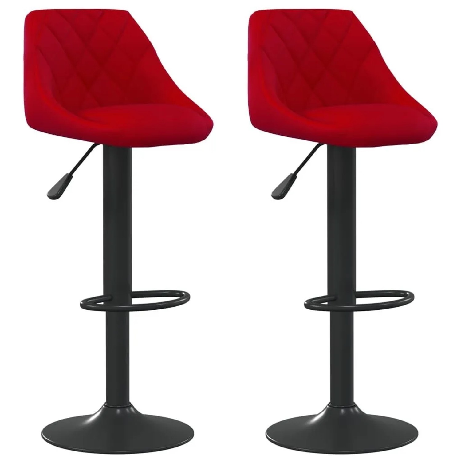 DELUKE Barhocker DUKE Höhenverstellbar 2er Set Weinrot Samt Barstühle Drehbar Küchenhocker Thekenhocker Für Küche Hausbar