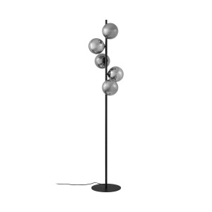 Lindby Stehlampe Orbelia 10041691 Modern in Schwarz aus Glas 5-flammig G9 Wohnzimmerleuchte