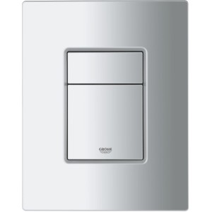 Grohe Skate Cosmopolitan WC-Drückerplatte in Chrom-Weiß-Edelstahl für 2-Mengen-Spülung.