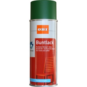 OBI Buntlack Spray RAL 6002 Laubgrün seidenmatt, 400ml Dose.
