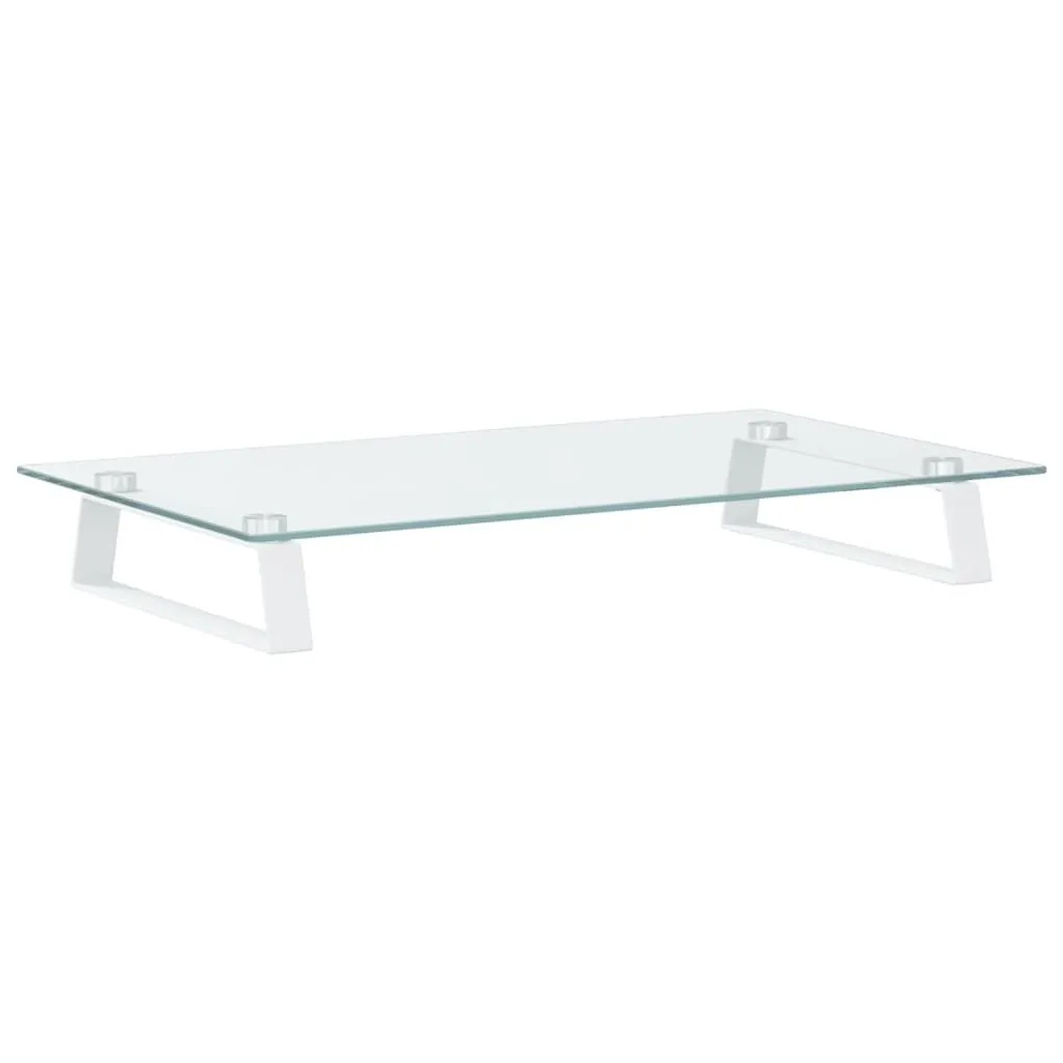 vidaXL Monitorständer Weiß 60x35x8 cm Hartglas und Metall 374220