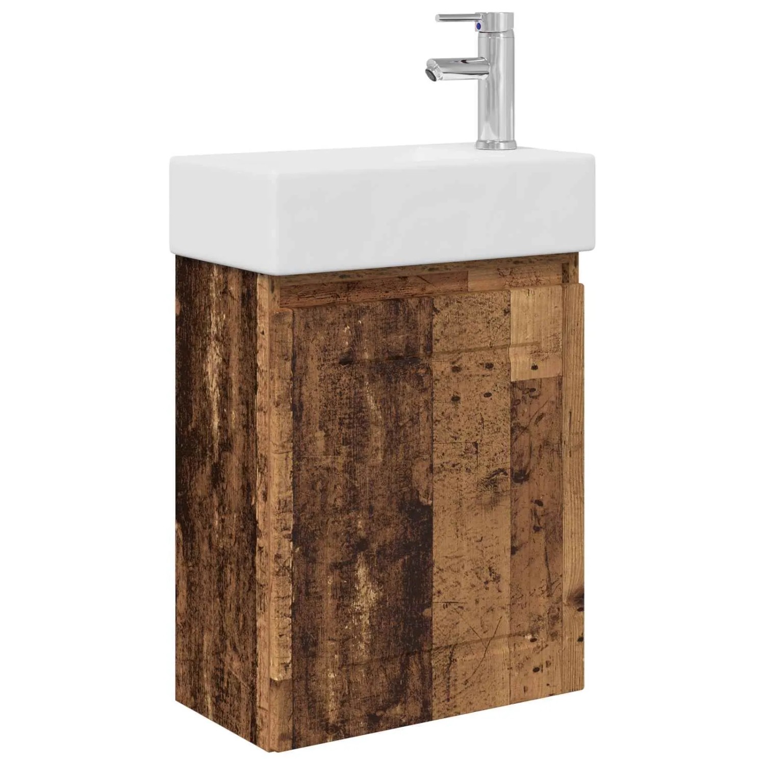 vidaXL Badezimmer Waschtischunterschrank mit Wasserhahn Altholz 889519