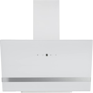 Weiße Respekta Design Schräghaube CH24080WM mit Glasschirm und Touch Control.