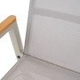 Detailansicht: Siena Garden Movesessel Bologna, seidengrau, mit Teakholz-Armlehne.