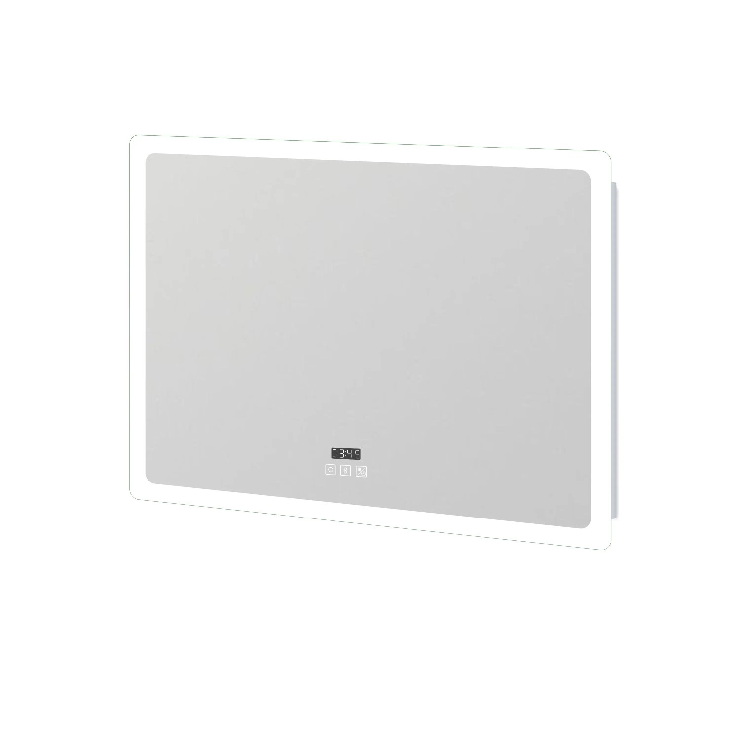 Duschparadies Badspiegel mit Beleuchtung 2700-6500K Dimmbar Memory 100x60cm LED Spiegel mit Bluetooth Uhr Touch Beschlagfrei