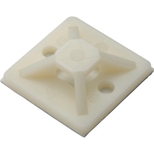 Weißer Klebesockel (3x3 cm) für Kabelbinder, 20 Stück zur Kabelbefestigung.