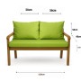 Setgarden  Mix Bench Kissen Outdoor Kissen Bankauflage 120x60+2x50x56cm Kissen Für 2-Sitzer Bänke 1tlg Lemon_5