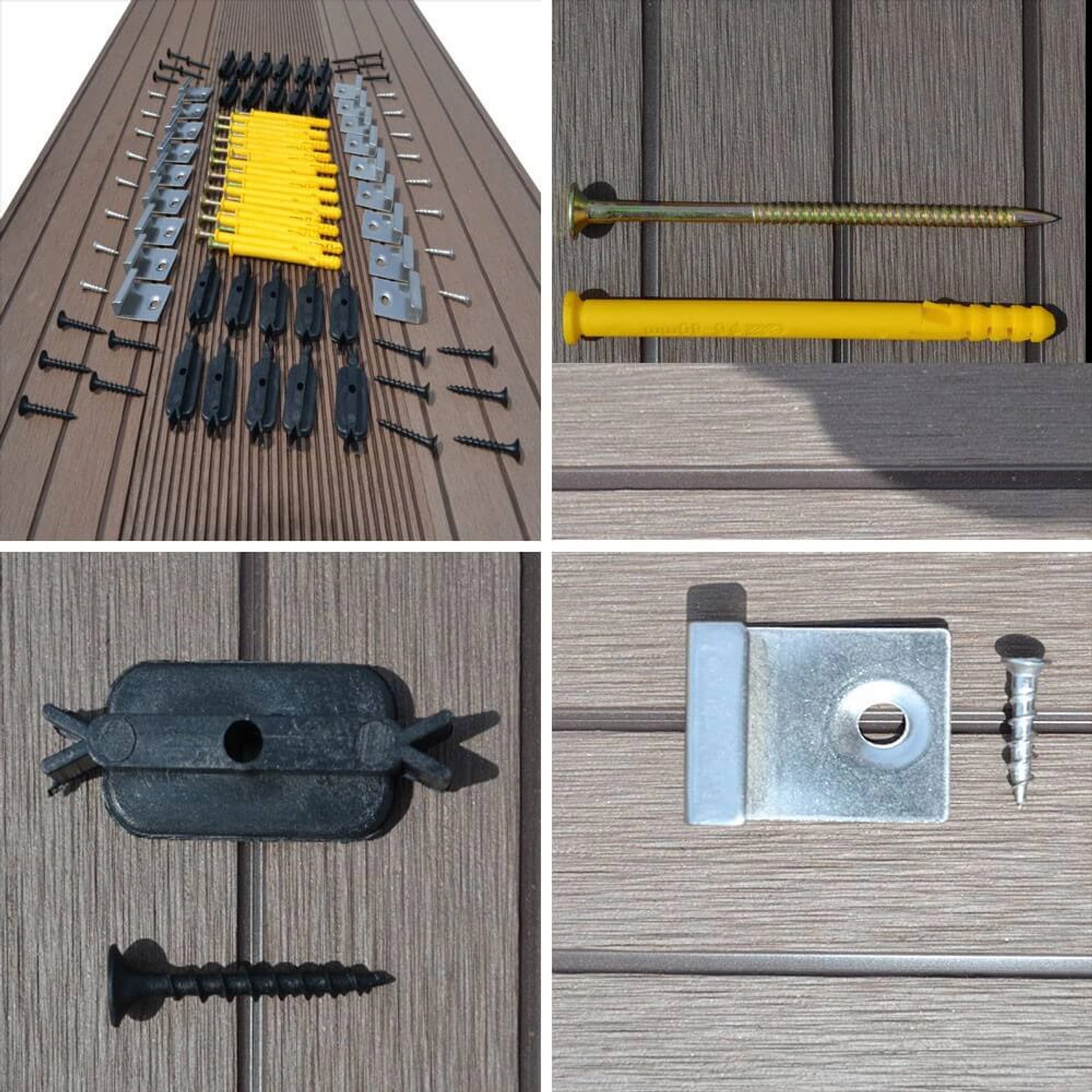 Home Deluxe WPC Terrassendielen Samana Dunkelbraun 2 m²: Zubehör und Befestigungsmaterial im Detail.