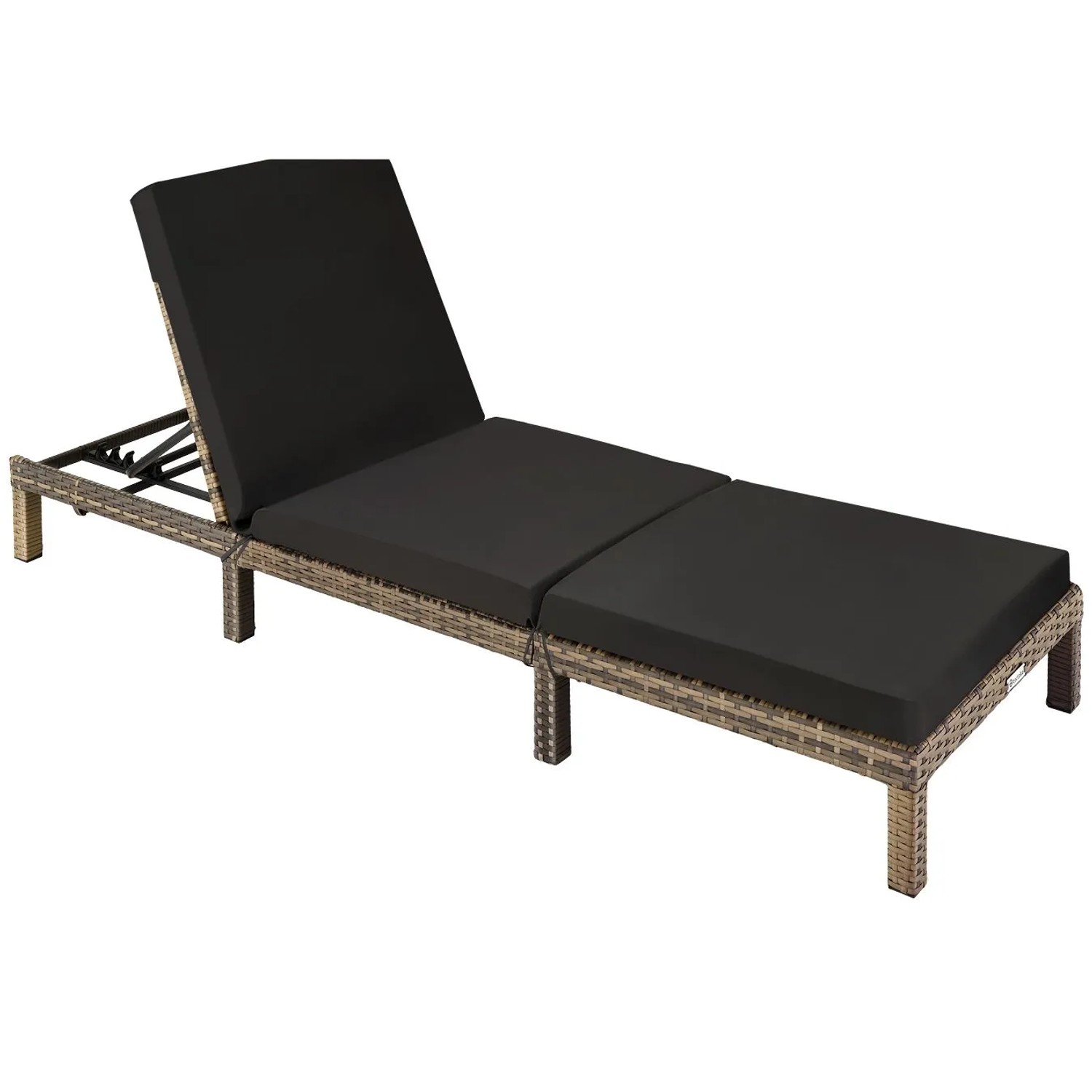 Tectake Rattan Sonnenliege Sofia Widerstandsfähig Uv Beständig  196 x 66 x 27 cm Natur