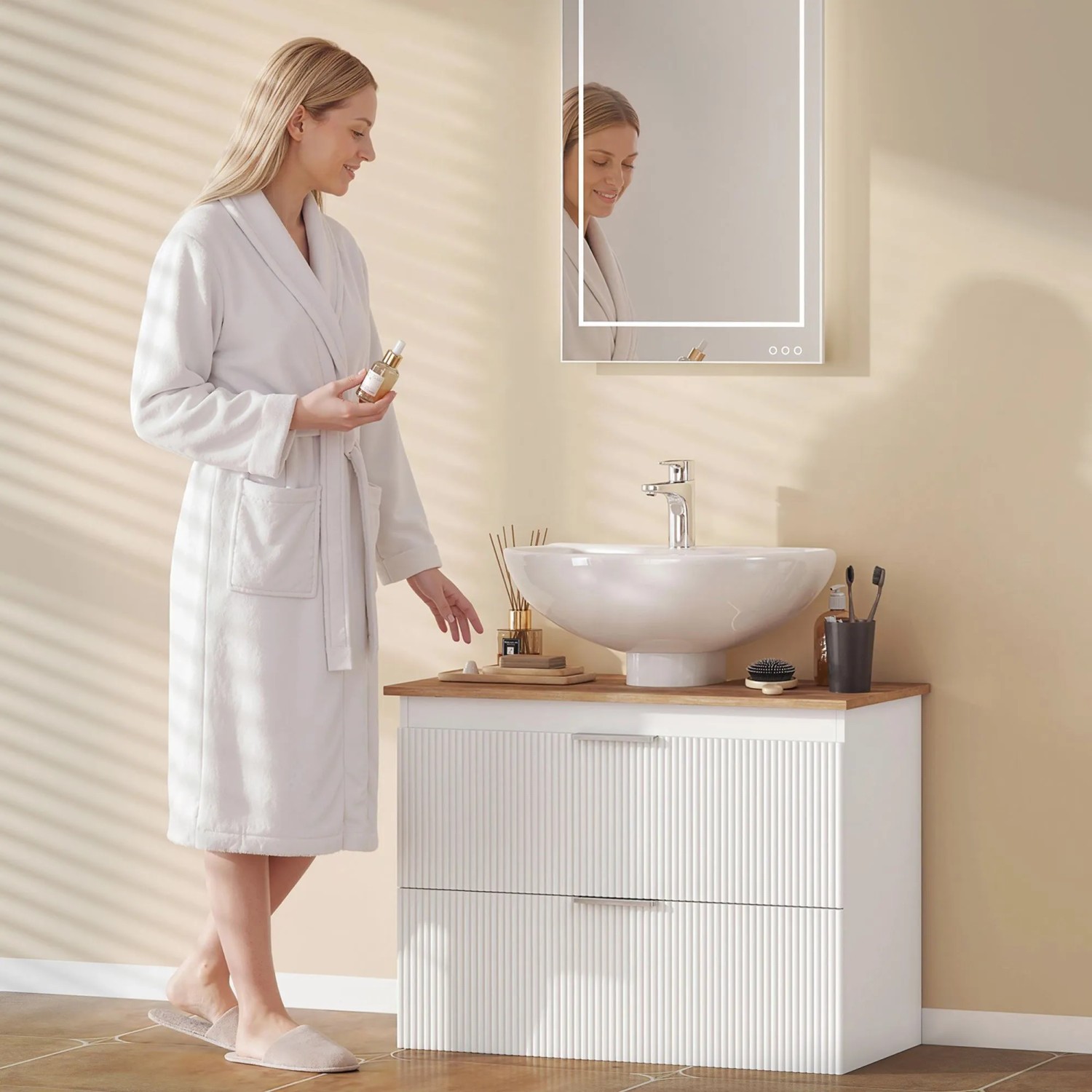 HOMCOM-Waschbeckenunterschrank-80L x 40B x 60H cm_9