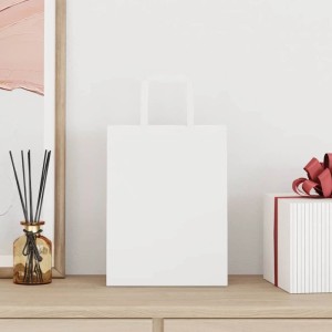 vidaXL Papiertragetaschen 250 Stk mit Henkeln Weiß 21x11x28 cm 4101839