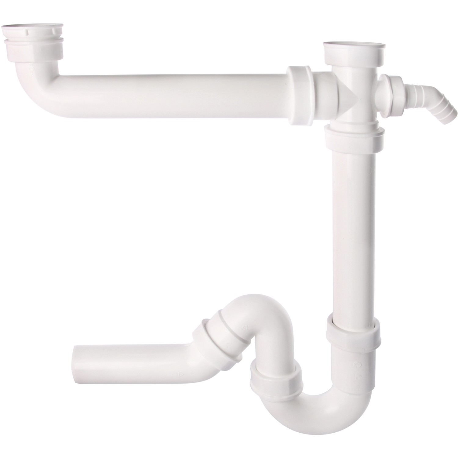 Sanitop-Wingenroth Siphon 38 mm (1  1/2 Zoll) x 40 mm für Doppelspülen