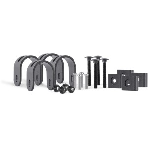 Zaunfeldhalter-Set Chaussee Alu Schwarz Matt: Komplettes Zubehör für die Zaunmontage.