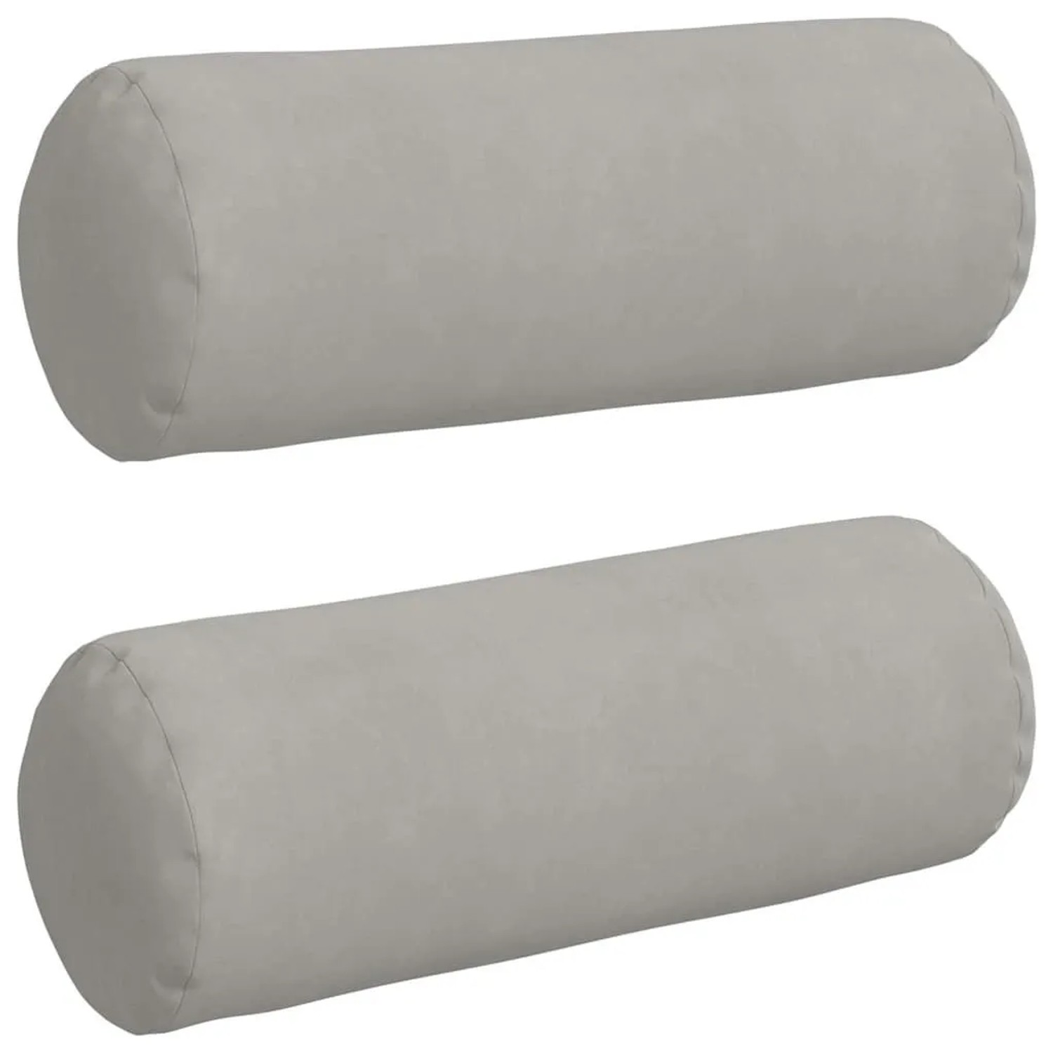 vidaXL Bolsterkissen 2 Stück Hellgrau Ø 25 x 70 cm Mikrofaserstoff 42014341