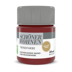Schöner Wohnen Trendfarbe Amarena, matter Farbtester (50 ml) mit integriertem Pinsel.