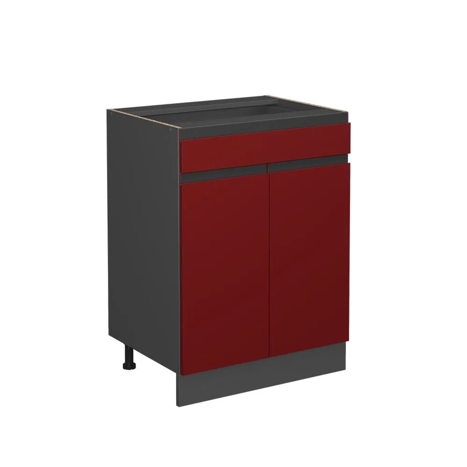 Vicco Küchenunterschrank R-Line Rot Anthrazit 60 cm J-Shape mit Schublade ohne Arbeitsplatte