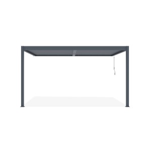Graue Cazeboo Piana Anlehnpergola 4x3m aus Aluminium für Terrasse & Garten.