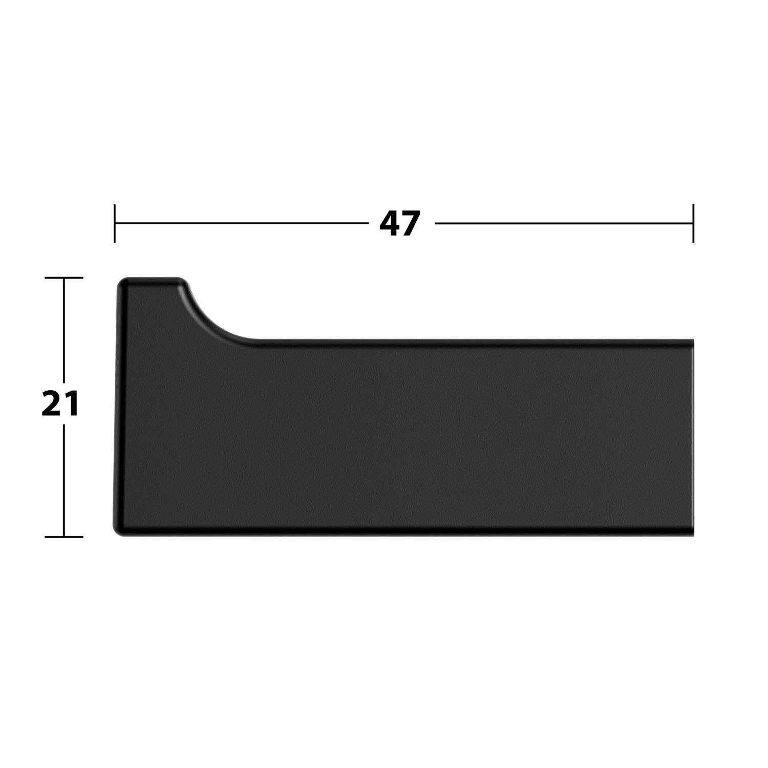 Keuco Handtuchhaken Edition 11, Black Selection, schwarz-matt, mit Maßangaben.