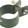 Grüne Strebenschelle Ø 34 mm aus Stahl, Zubehör für Zaunbau und Sichtschutz.