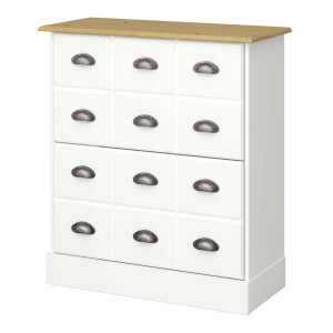 Weißer ebuy24 Orienty Schuhschrank mit 2 Klapptüren und Holzplatte.