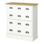Weißer ebuy24 Orienty Schuhschrank mit 2 Klapptüren und Holzplatte.