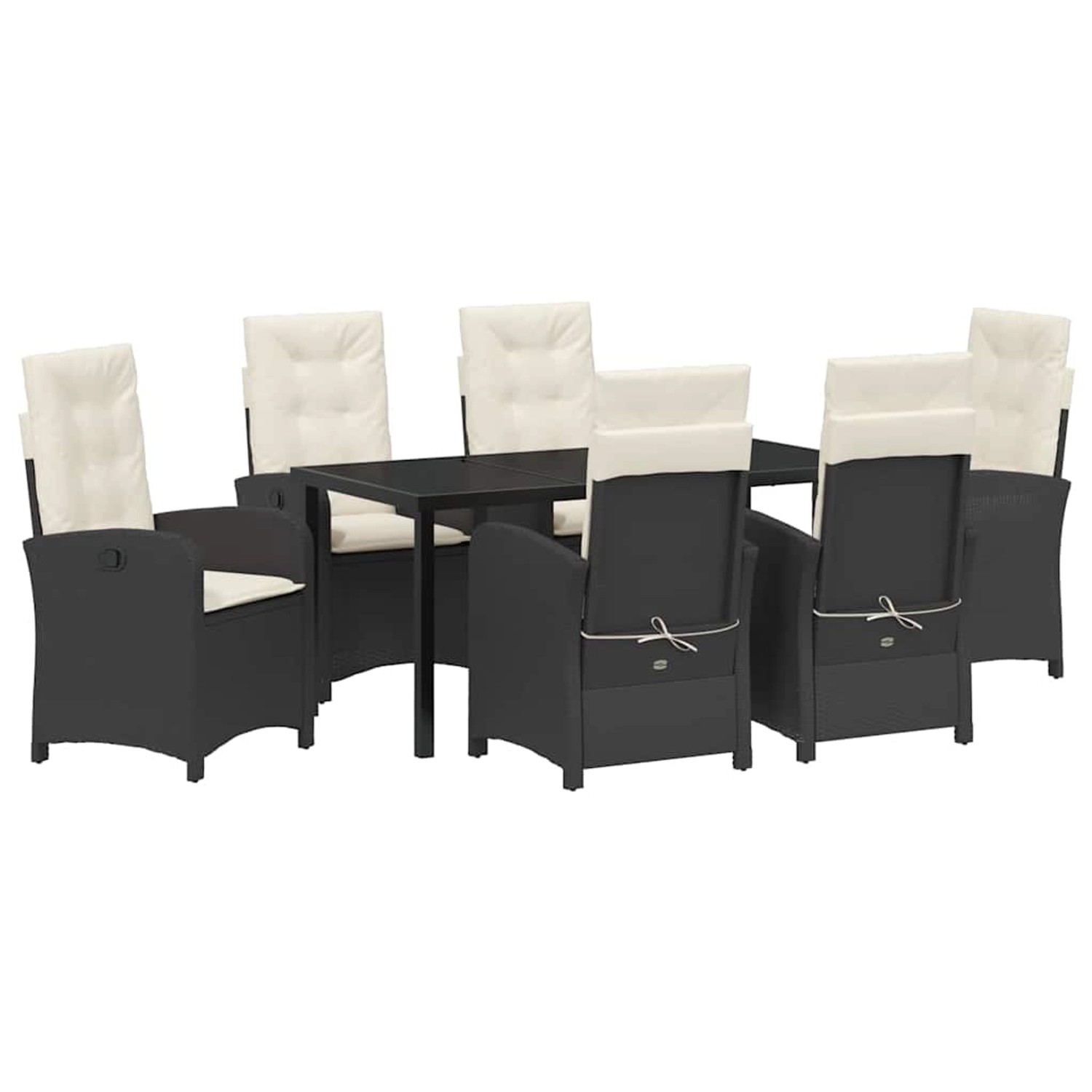 vidaXL Garten Essgruppe 7-Tlg Schwarz Poly Rattan 3380257 günstig online kaufen