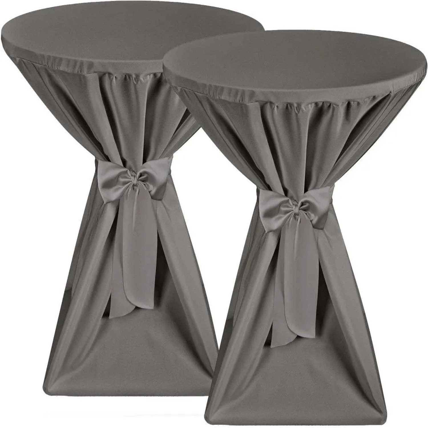 Beautissu Premium Stehtischhusse ø 80cm Anthrazit 2tlg