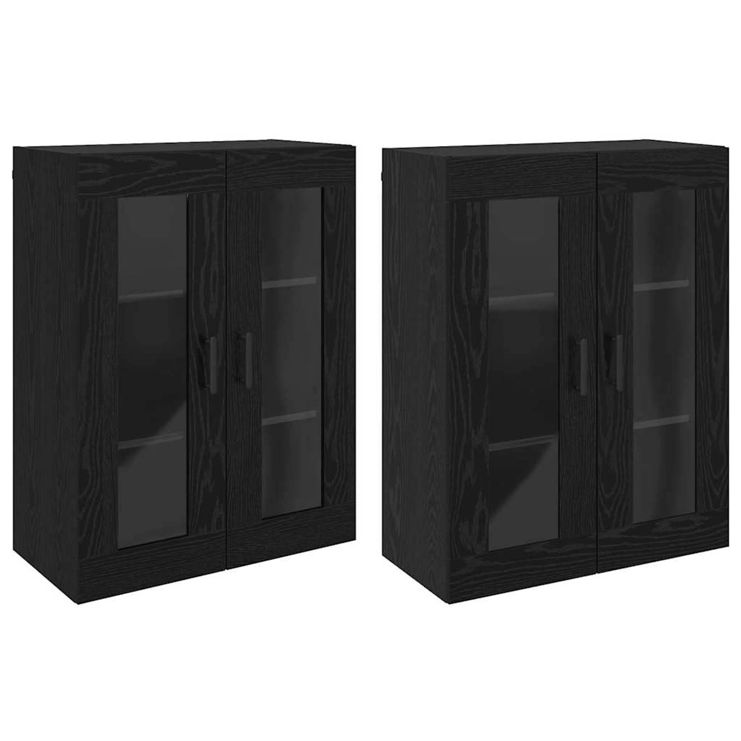 vidaXL Wandmontierte Schränke 2 Stk Schwarz Eichen-Optik 3394586 günstig online kaufen
