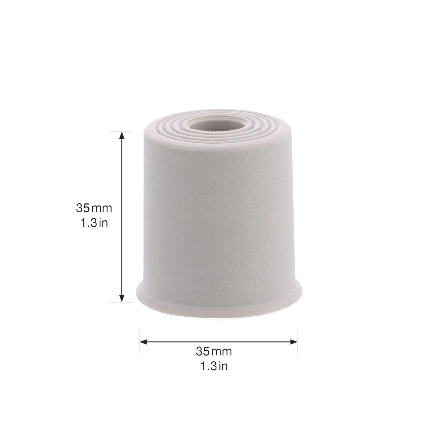 Grauer Wagner Türstopper Vulkano aus Gummi, 35x35mm, für Boden oder Wand.
