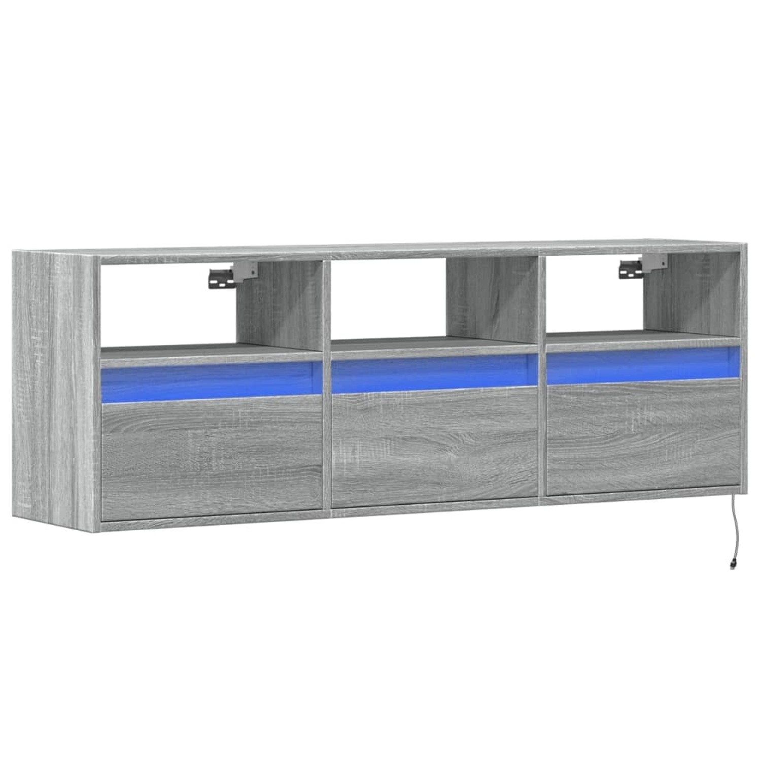 vidaXL TV-Wandschrank mit LED-Beleuchtung Grau Sonoma 130x31x45 cm 852346 günstig online kaufen