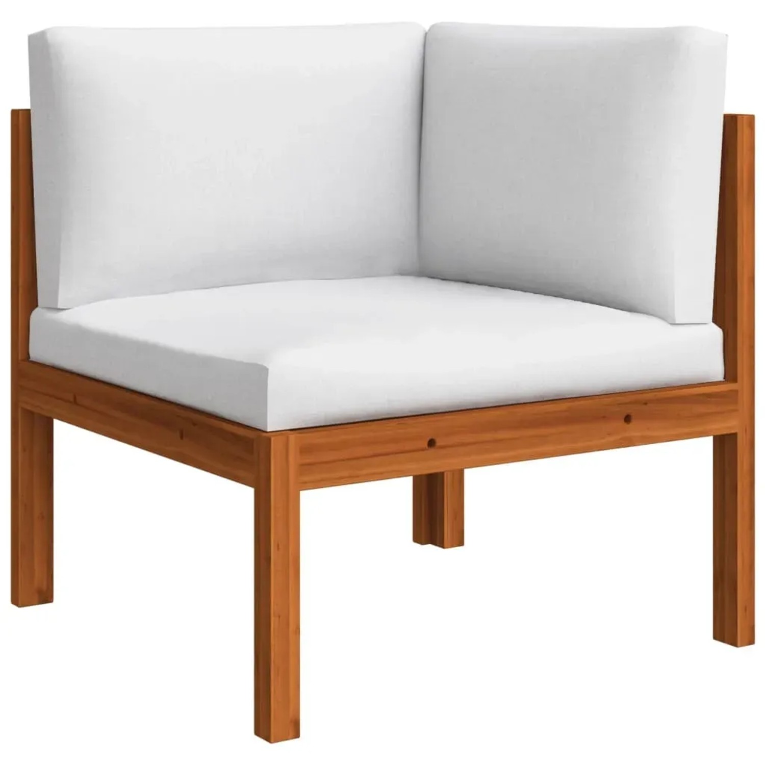 vidaXL Gartenlounge Ecke aus Akazienholz mit cremefarbenen Kissen für Gartenmöbel.