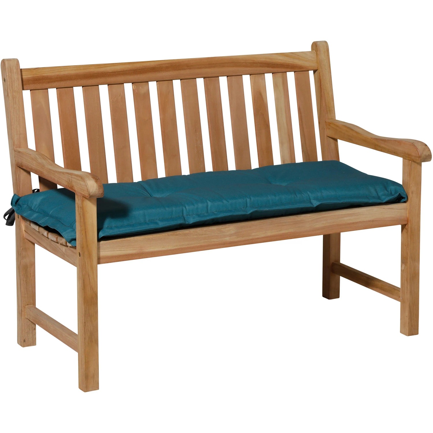 Gartenbank mit blauem Sitzkissen Panama Sea Blue von Madison, 150x48 cm.