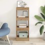 vidaXL Bücherregal Braun aus Holzwerkstoff, 4 offene Fächer, mit Büchern und Deko. Ideal für Wohnzimmer, Büro.