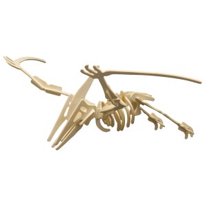 Pebaro Holzbausatz Pterodactylus, ein DIY Dino-Modell zum Zusammenbauen und Bemalen.