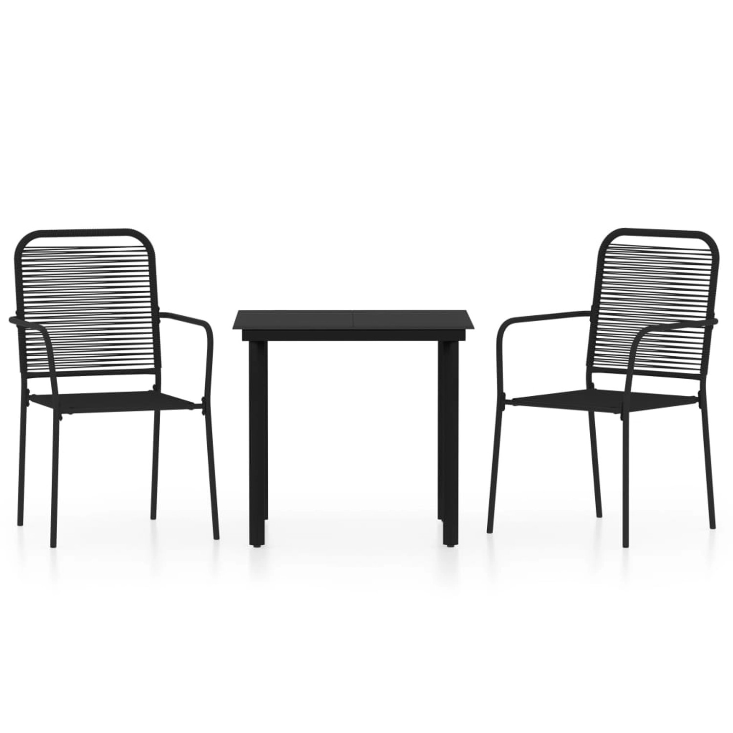 vidaXL 3-Tlg Garten-Essgruppe Schwarz 3099137 günstig online kaufen